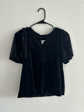 Crown & Ivy Black Velvet Top